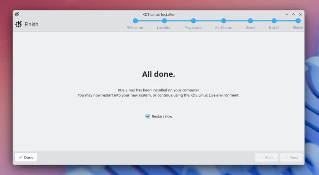 KDE Linux installer.
