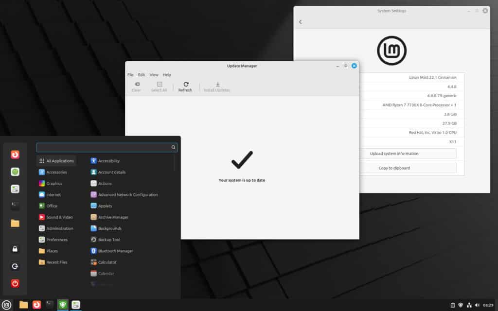 Filly updated Linux Mint 22.1 before starting the upgrade to version 22.2.