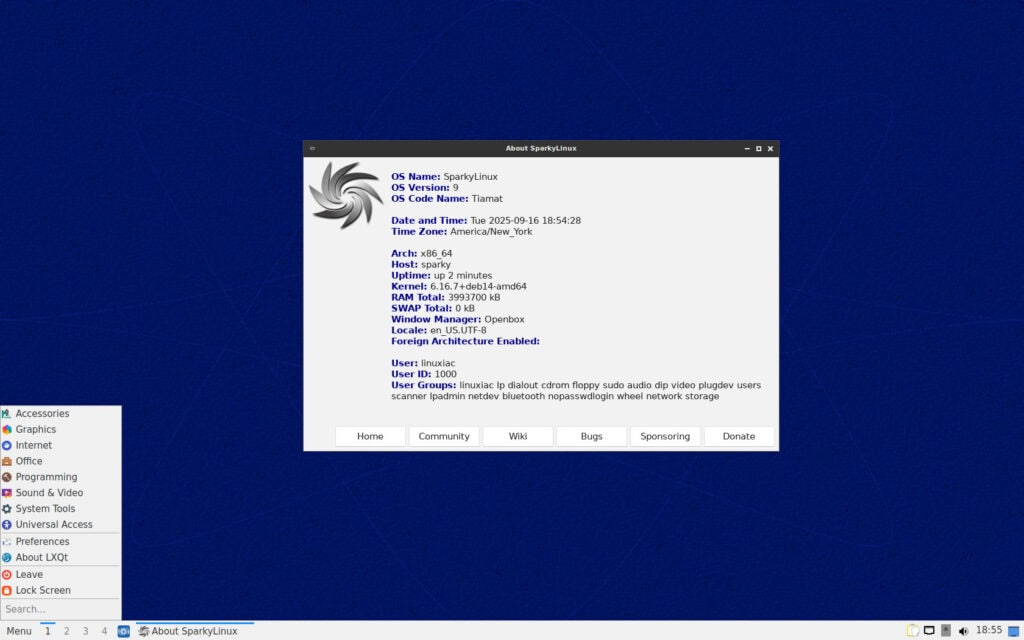 SparkyLinux 2025.09