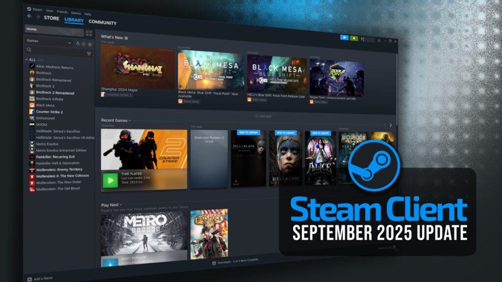 Steam’s Sept Client Update Boosts Overlay Performance in Vulkan/D3D12