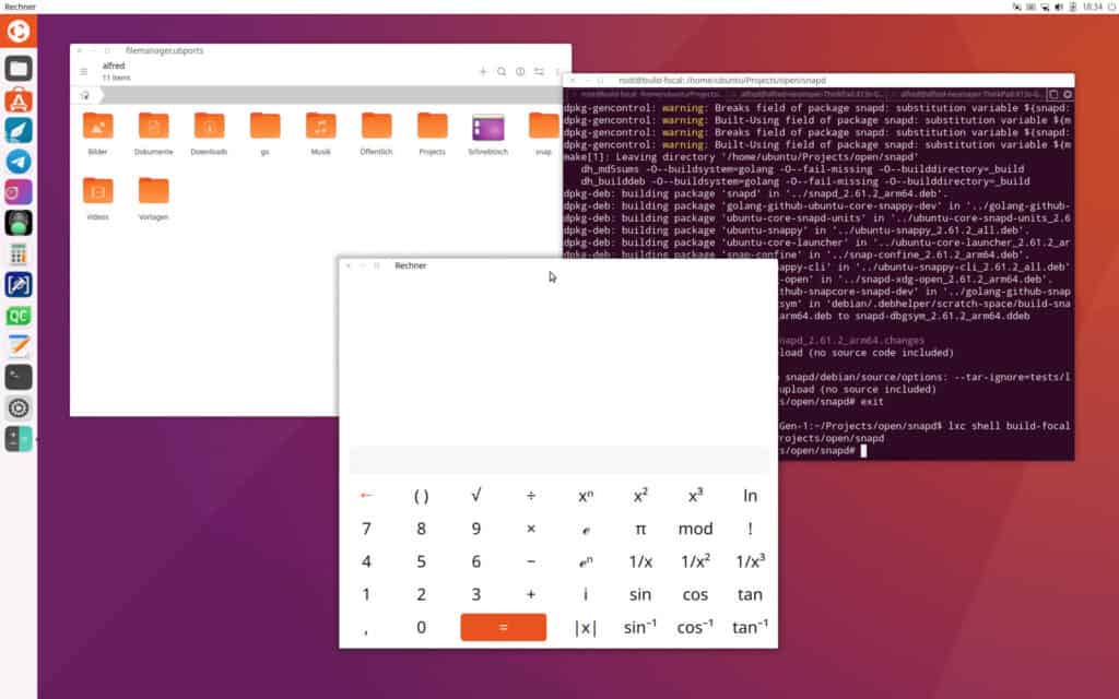 Ubuntu Touch 24.04-1.0 in a desktop mode.