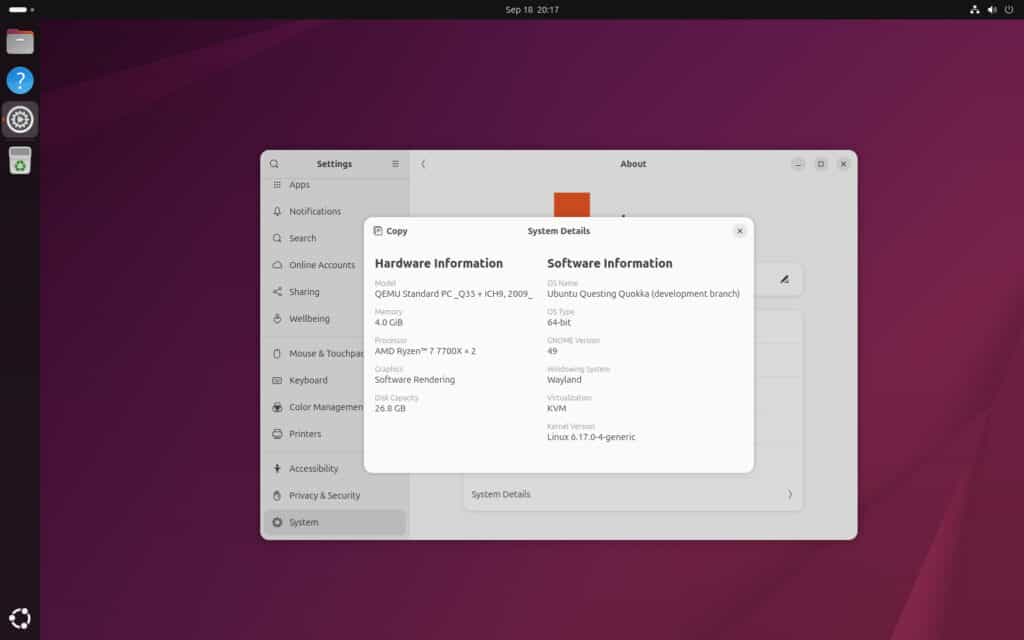 Ubuntu 25.10 "Questing Quokka" Beta