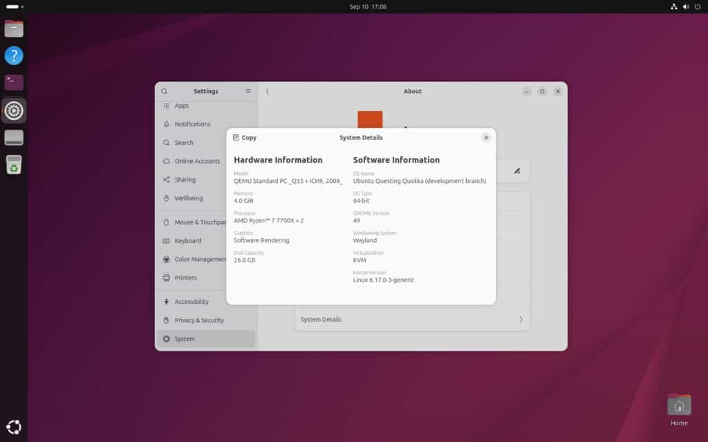 Ubuntu 25.10 Development Branch