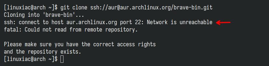 SSH connections to aur.archlinux.org have been temporarily disabled.
