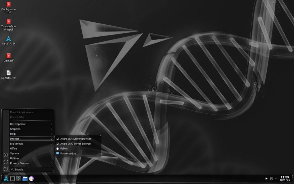 Artix Linux with Plasma desktop.