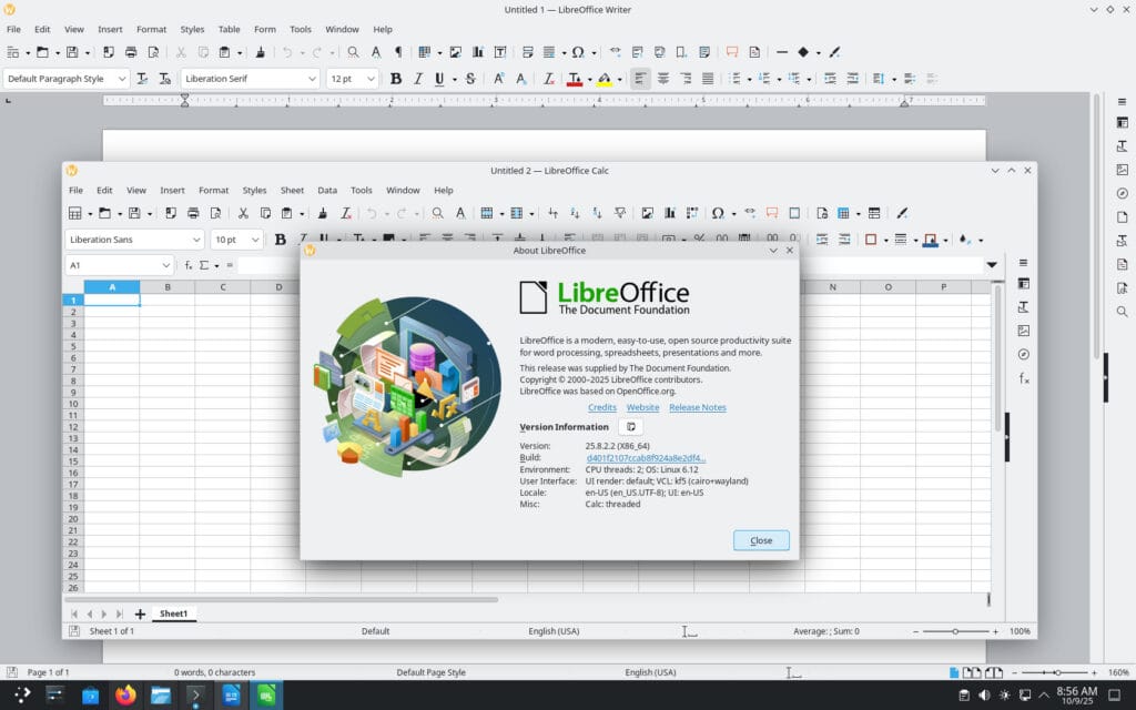 LibreOffice 25.8.2 Open-Source Office Suite
