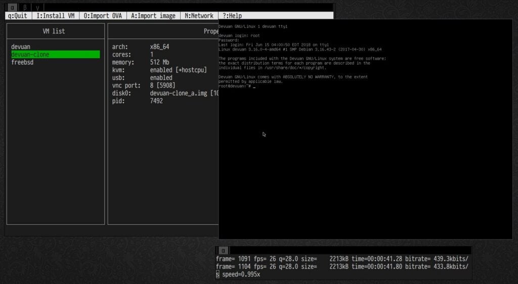 nEMU is a ncurses-based QEMU frontend.
