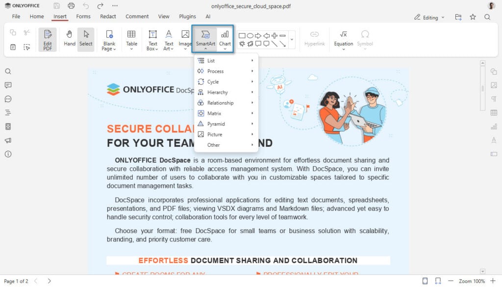 ONLYOFFICE Docs 9.1 PDF Editor