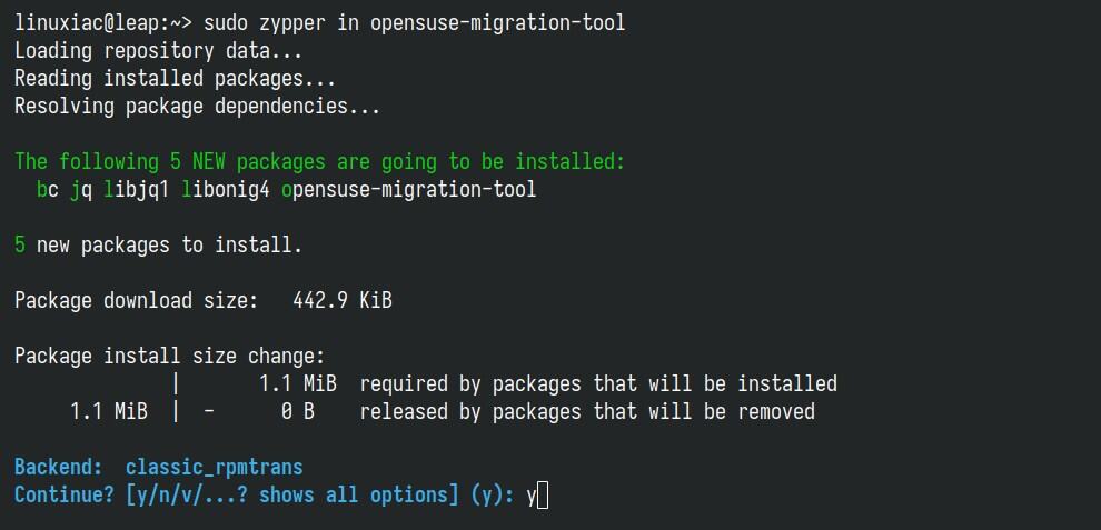 Install the openSUSE Migration Tool