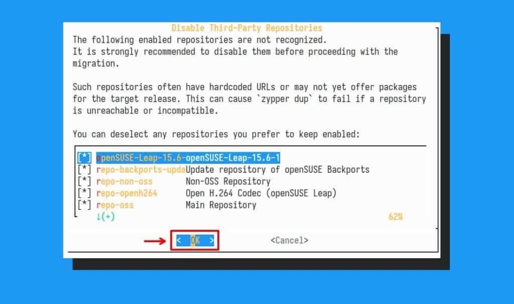 Disable third-party repositories.