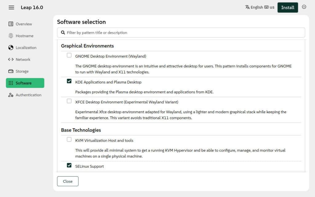 The new openSUSE Leap 16.0 Agama installer.
