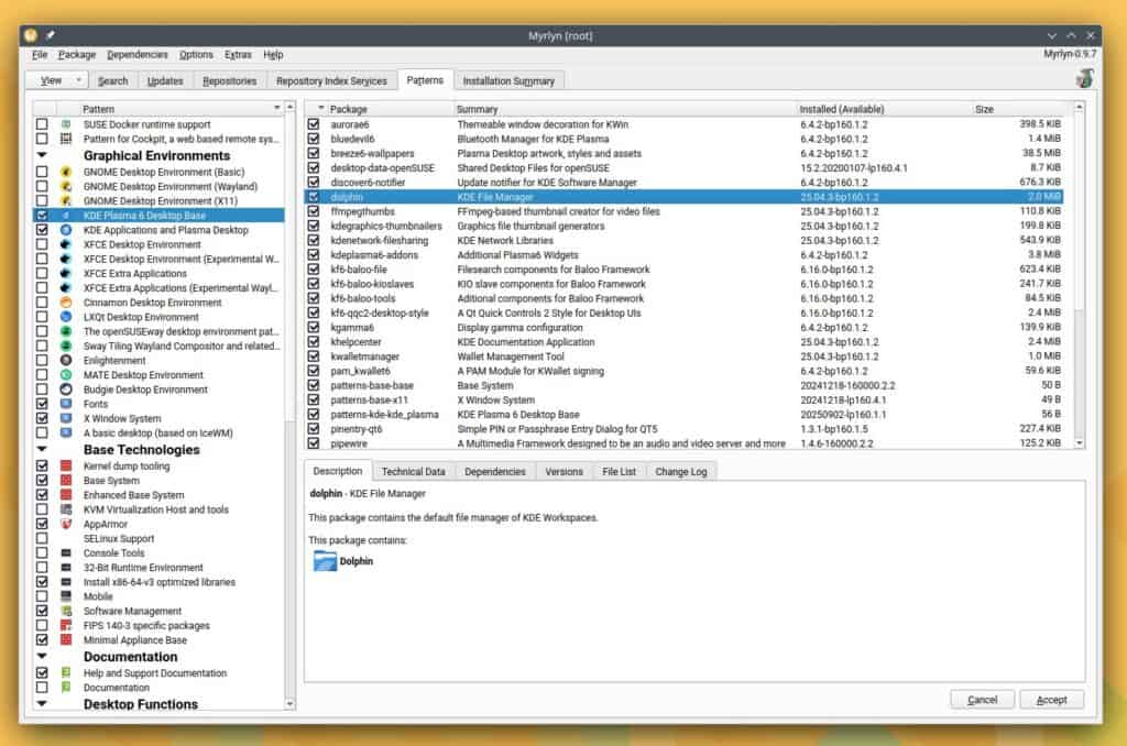 Myrlyn - a Qt-based front end to the ZYpp package engine, offering a GUI for package installations.
