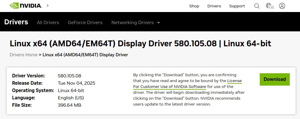 NVIDIA Linux display driver 580.105 is now available for download.