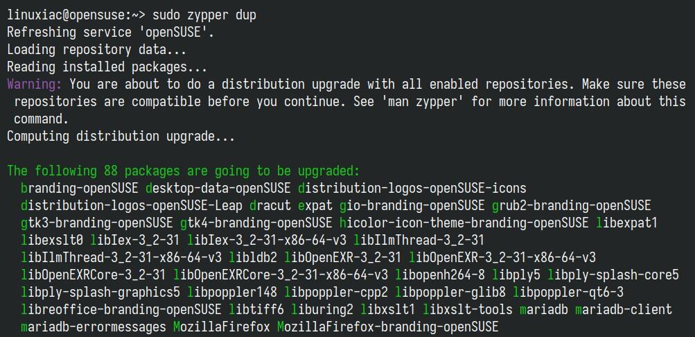 Full system/distribution upgrade.