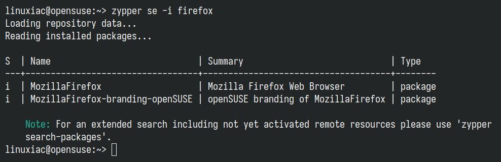 Search only through installed packages.
