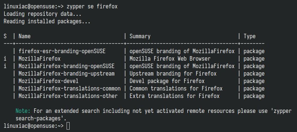 Search for packages.