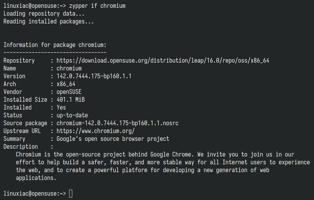 Show package information.
