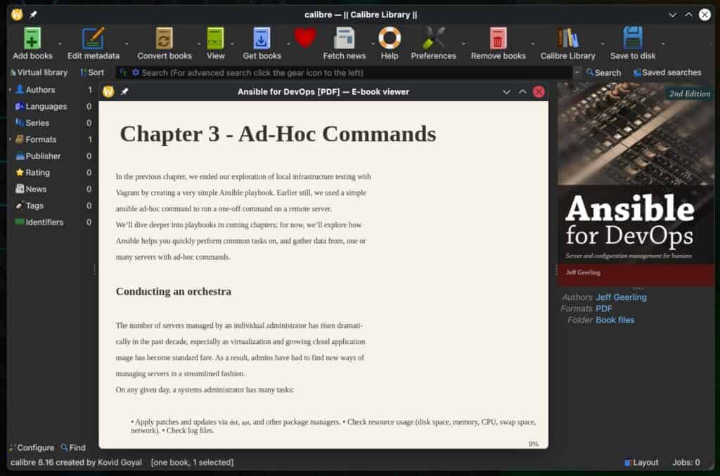 Calibre 8.16 E-Book Manager