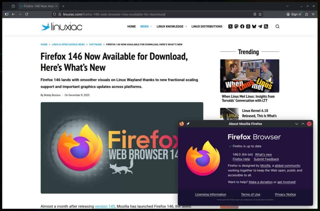 Mozilla Firefox 146 Web Browser