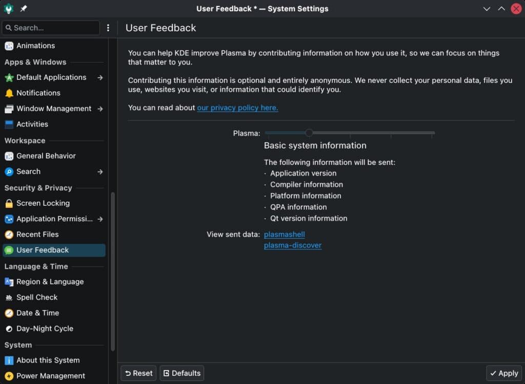 Basic system information.