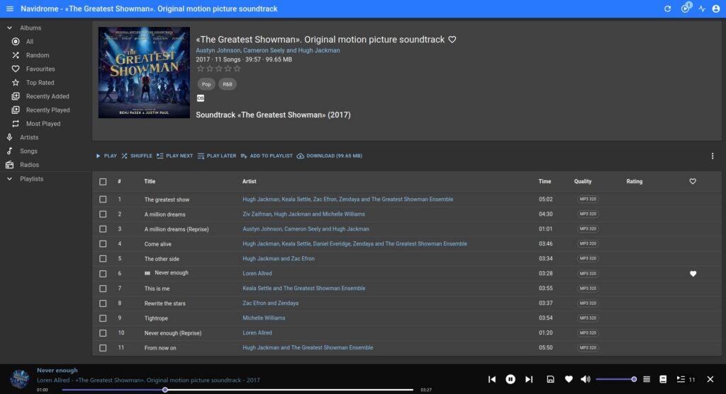 Navidrome self-hosted music server & streaming service.