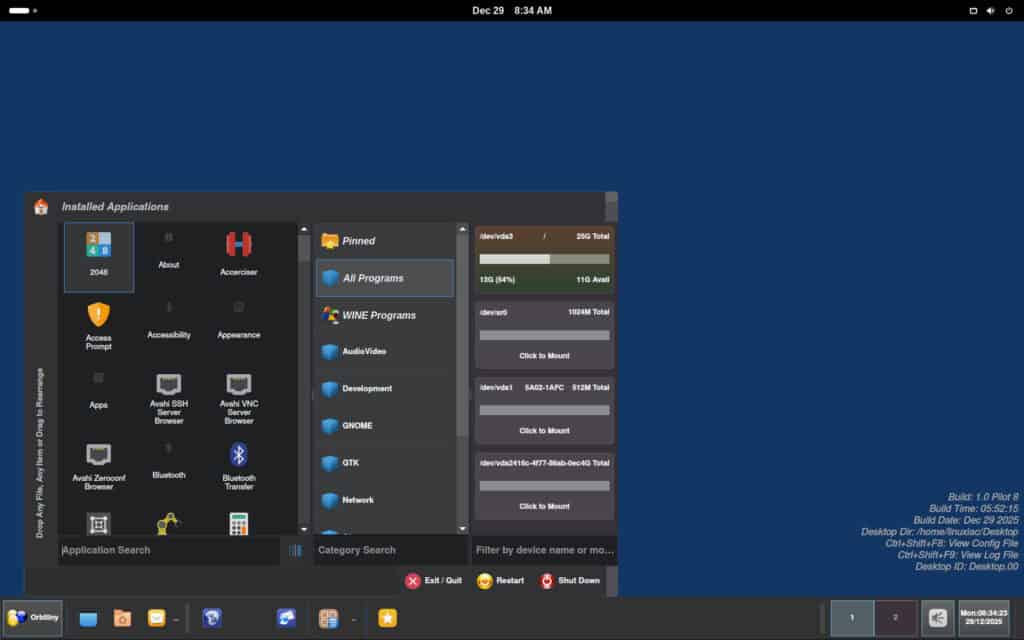 Orbitiny Desktop Pilot 8