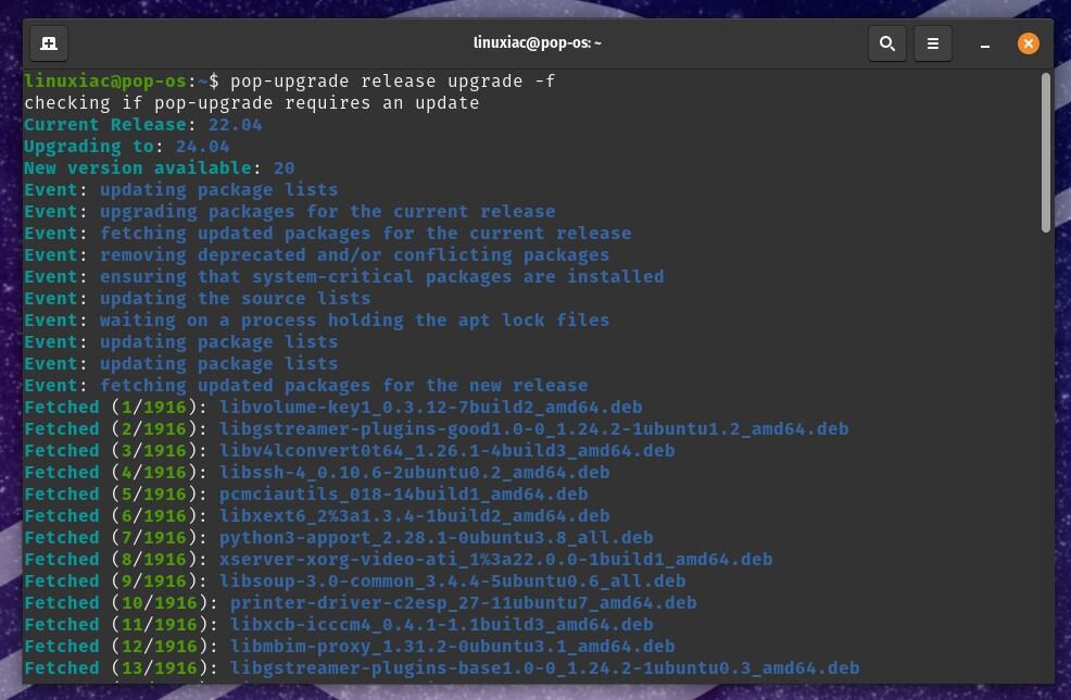 Upgrading to Pop!_OS 24.04 LTS.