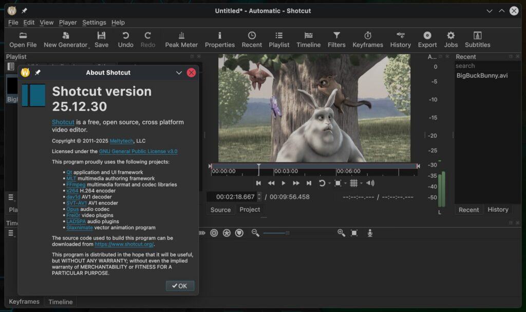 Shotcut 25.12 Video Editor