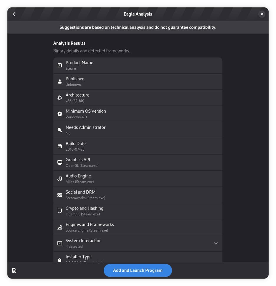 Eagle is a new Bottles' analysis tool that deeply inspects Windows executables on Linux.