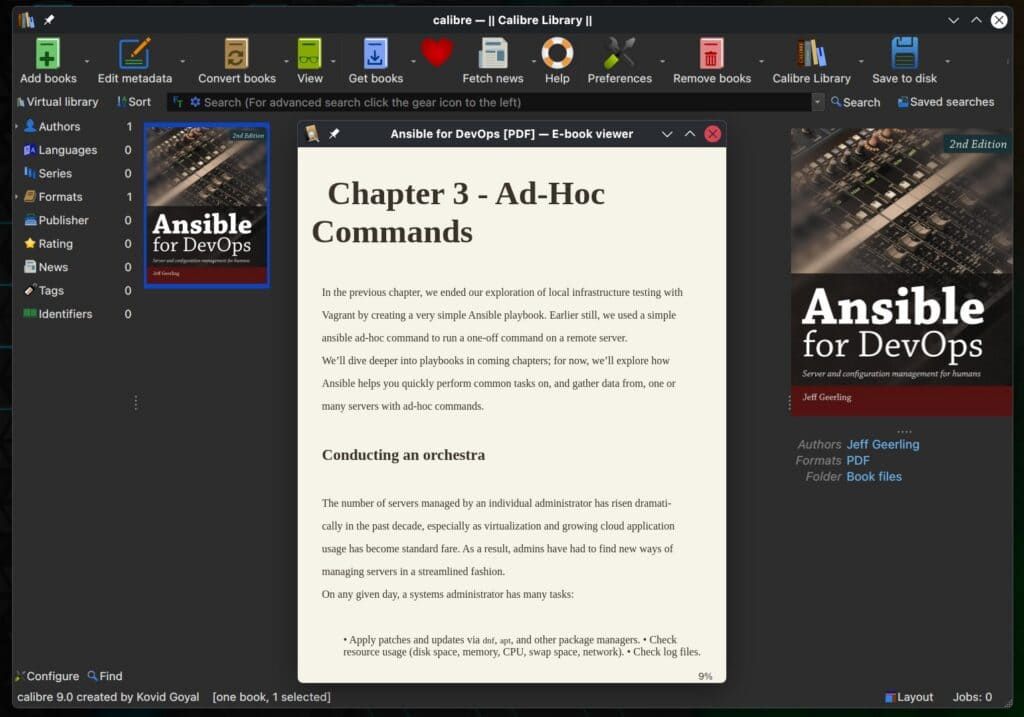 Calibre 9.0 E-Book Manager