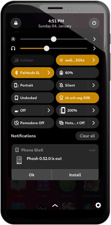 Phosh 0.52 GNOME-Based Mobile Shell