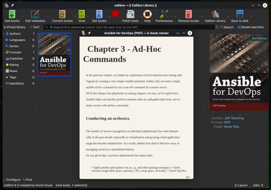 Calibre 9.3 E-Book Manager