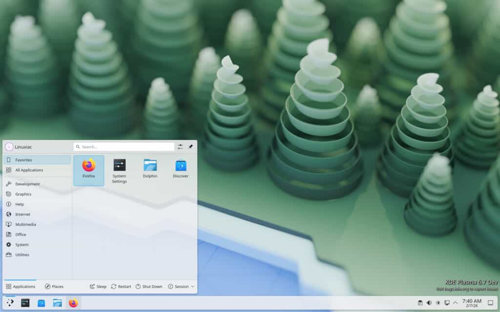 KDE Plasma 6.7 Desktop Environment