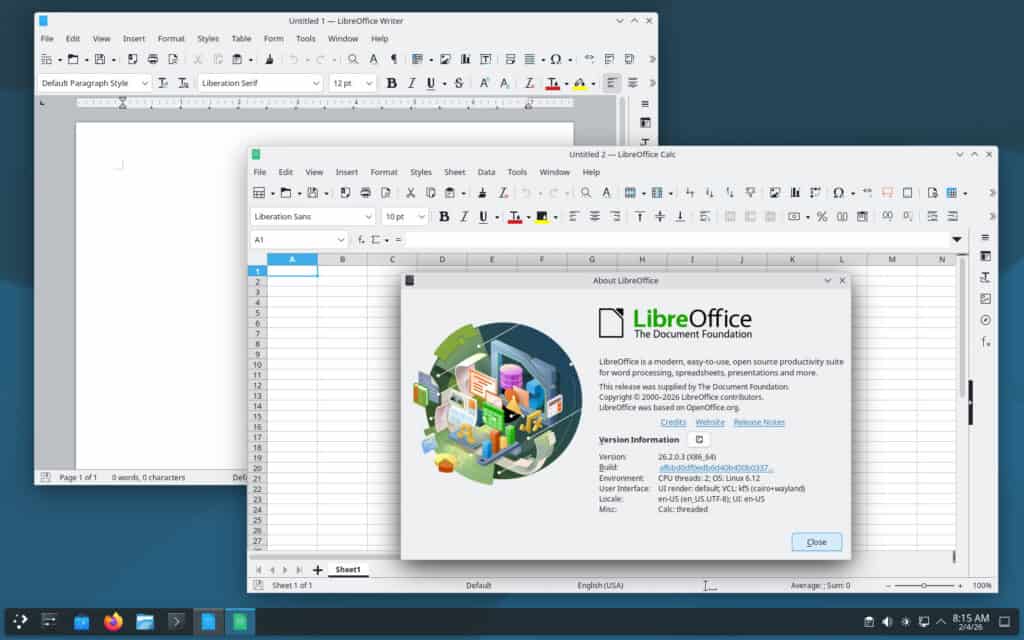 LibreOffice 26.2 Open-Source Office Suite
