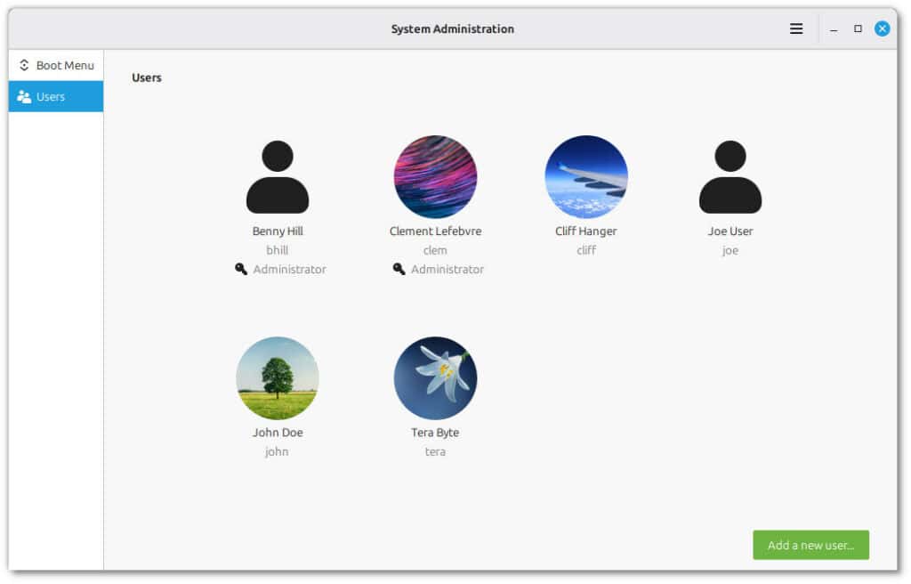 Mint's mintsysadm administrative tool.