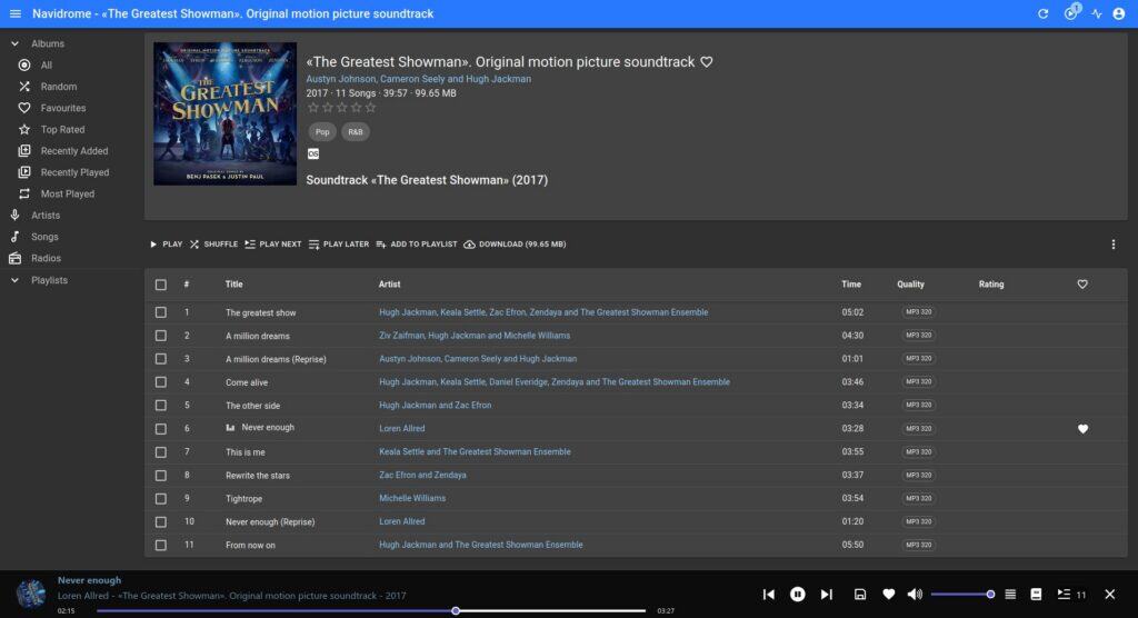 Navidrome self-hosted music server & streaming service.