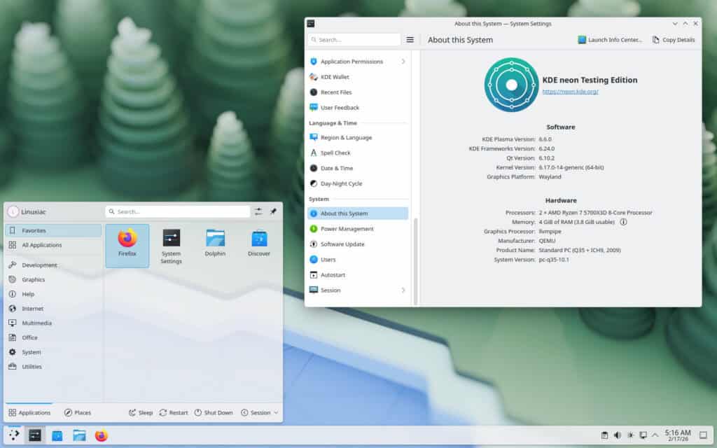 KDE Plasma 6.6 Desktop Environment