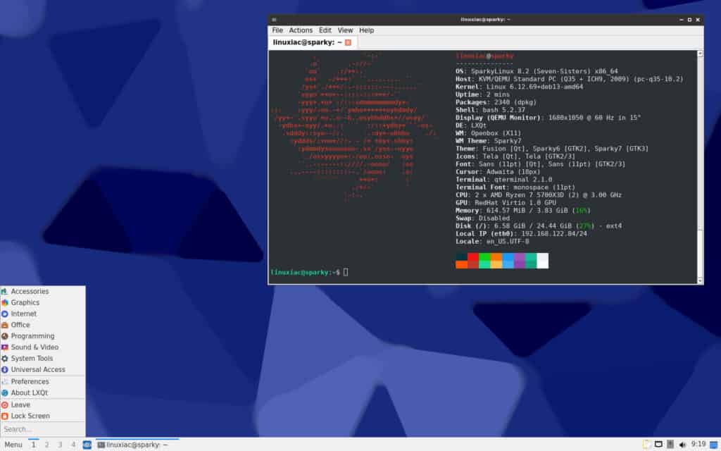 Sparky Linux 8.2 LXQt Edition