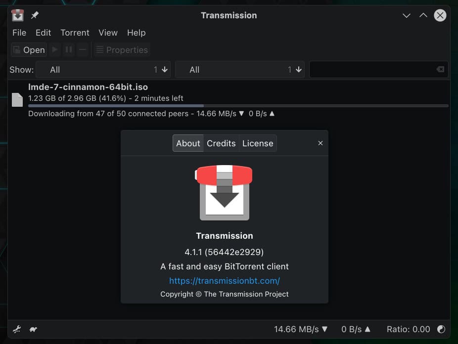Transmission 4.1.1 BitTorrent Client