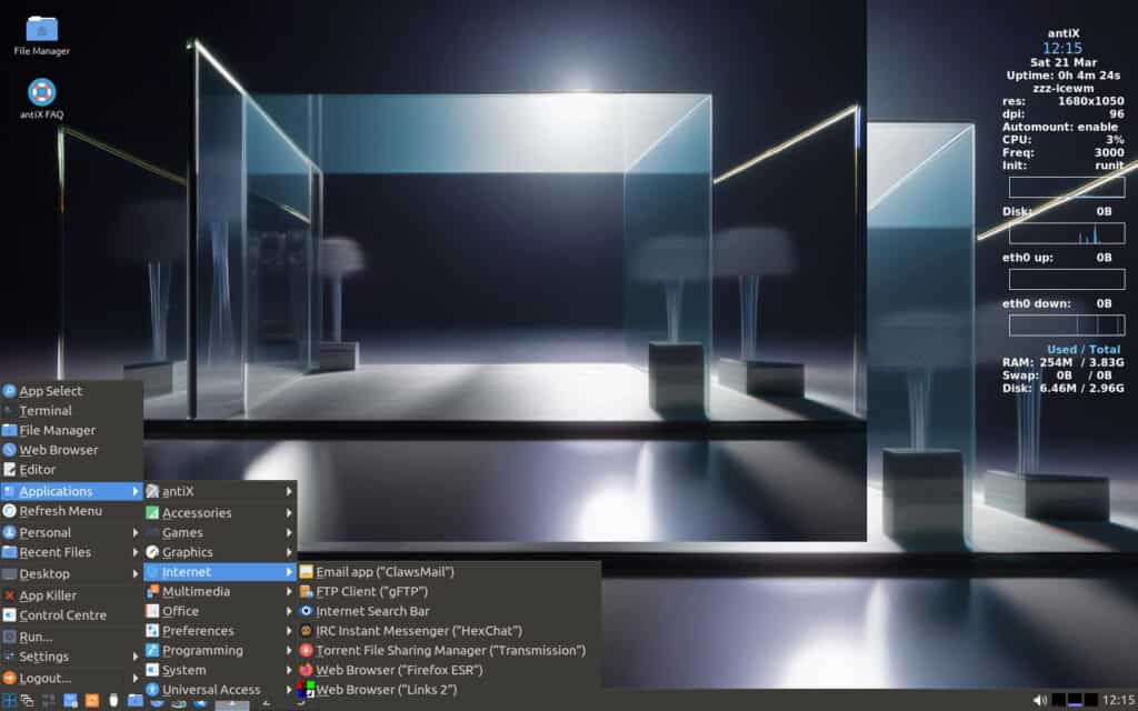 antiX 26 IceWM Desktop
