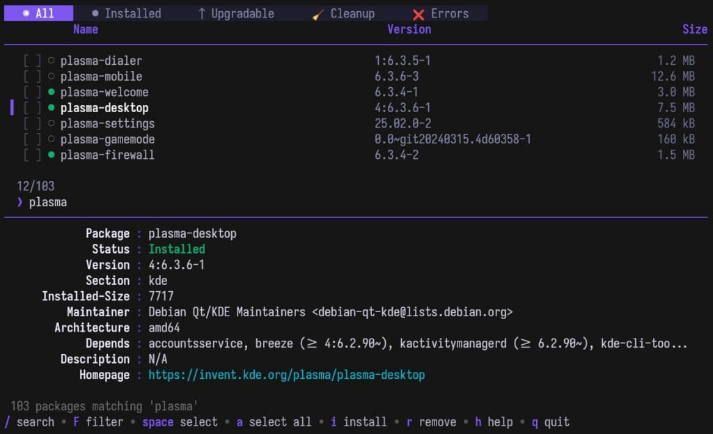 APTUI introduces a Modern TUI for Debian, Ubuntu, and Mint packages.