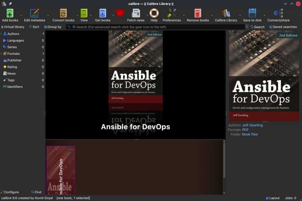 Calibre 9.6 E-Book Manager