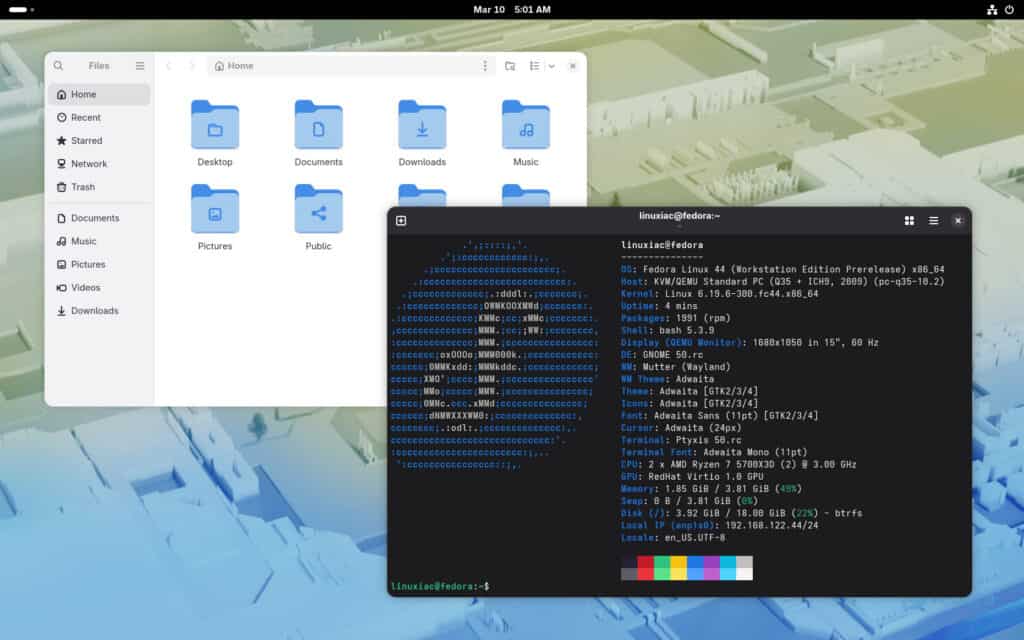 Fedora Linux 44 Workstation Beta