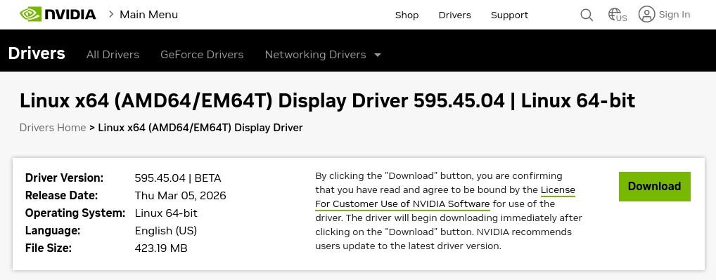 Linux x64 (AMD64/EM64T) Display Driver 595.45 Beta