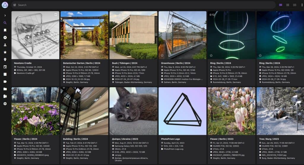 PhotoPrism open-source, self-hosted photo management and organization app.