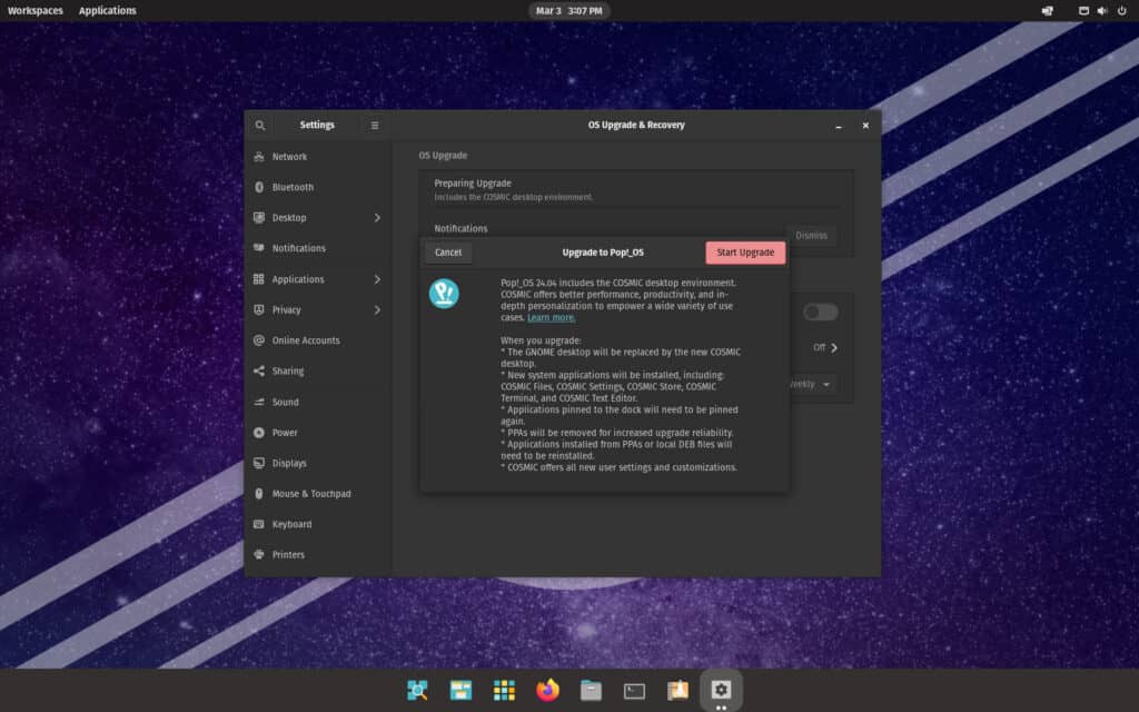 Користувачі Pop!_OS 22.04 LTS тепер можуть офіційно перейти на 24.04 LTS.