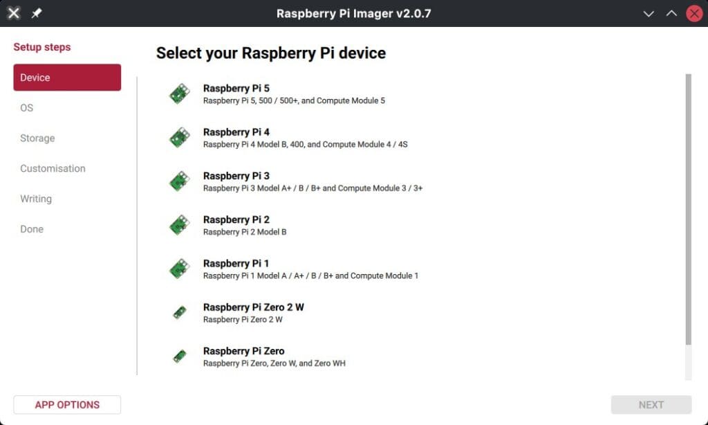 Raspberry Pi Imager 2.0.7