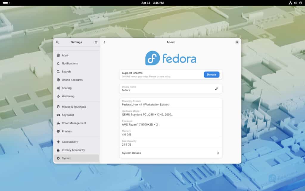 Fedora 44 Workstation