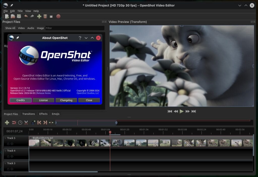 OpenShot 3.5.1 Open-Source Video Editor