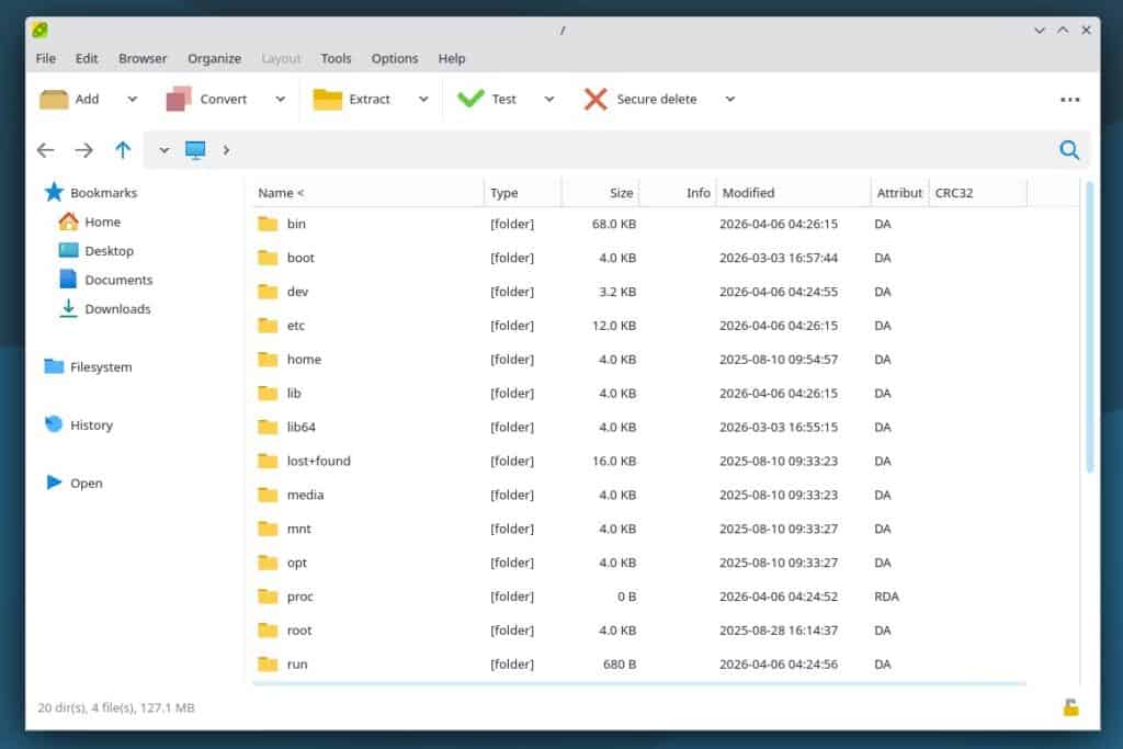 PeaZip 11.0 open-source file archiver.